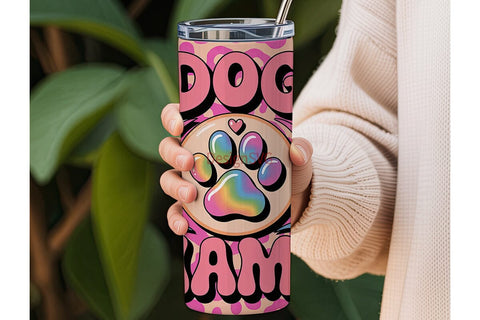 Dog Mama Tie-Dye 20oz Tumbler Wrap Sublimation DesignSVG 
