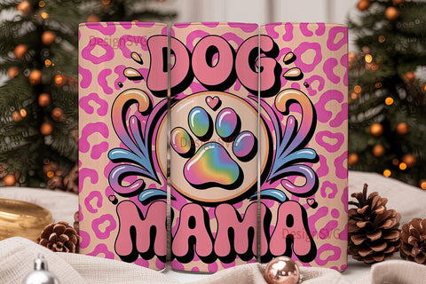 Dog Mama Tie-Dye 20oz Tumbler Wrap Sublimation DesignSVG 