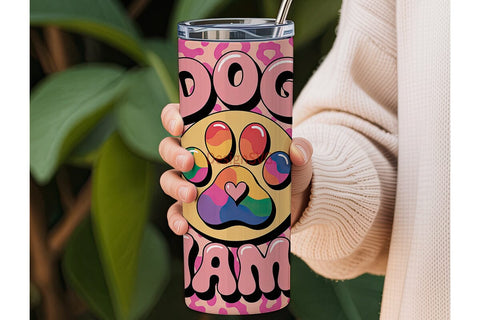 Dog Mama Tie-Dye 20oz Tumbler Wrap Sublimation DesignSVG 