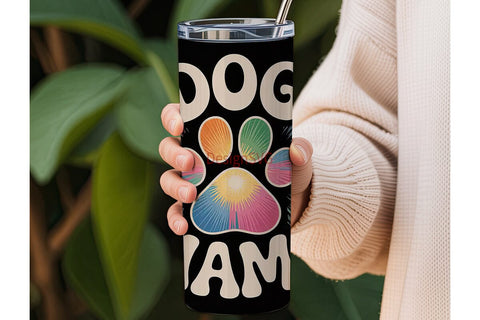 Dog Mama Tie-Dye Tumbler Wrap Sublimation DesignSVG 