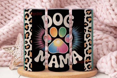 Dog Mama Tie-Dye Tumbler Wrap Sublimation DesignSVG 