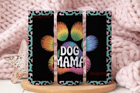 Dog Mama Tie-Dye Tumbler Wrap Sublimation DesignSVG 