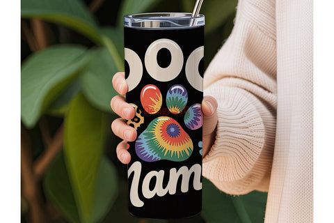Dog Mama Tie-Dye Tumbler Wrap Sublimation DesignSVG 