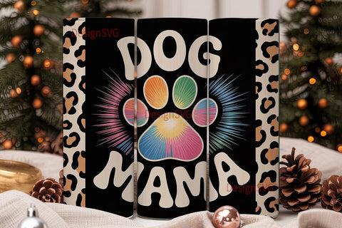 Dog Mama Tie-Dye Tumbler Wrap Sublimation DesignSVG 