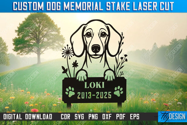 Dog Memorial Garden Stake Laser Cut | Pets | Sympathy Gift | Remembrance Sign | CNC File SVG Fly Design 