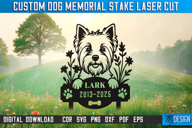 Dog Memorial Garden Stake Laser Cut | Pets | Sympathy Gift | Remembrance Sign | CNC File SVG Fly Design 