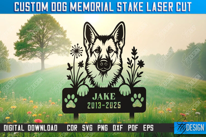 Dog Memorial Garden Stake Laser Cut | Pets | Sympathy Gift | Remembrance Sign | CNC File SVG Fly Design 