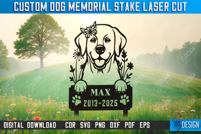 Dog Memorial Garden Stake Laser Cut | Pets | Sympathy Gift | Remembrance Sign | CNC File SVG Fly Design 