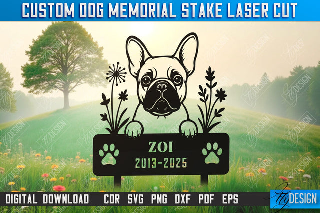 Dog Memorial Garden Stake Laser Cut | Pets | Sympathy Gift | Remembrance Sign | CNC File SVG Fly Design 
