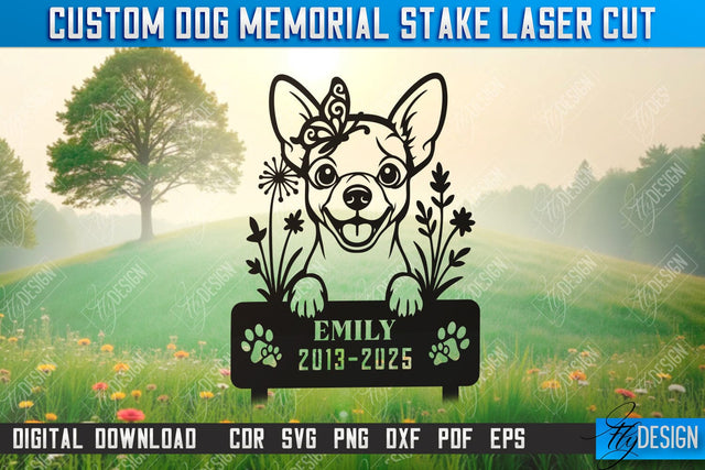 Dog Memorial Garden Stake Laser Cut | Pets | Sympathy Gift | Remembrance Sign | CNC File SVG Fly Design 