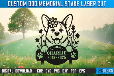 Dog Memorial Garden Stake Laser Cut | Pets | Sympathy Gift | Remembrance Sign | CNC File SVG Fly Design 