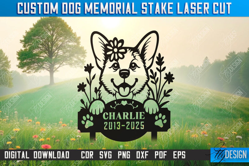 Dog Memorial Garden Stake Laser Cut | Pets | Sympathy Gift | Remembrance Sign | CNC File SVG Fly Design 