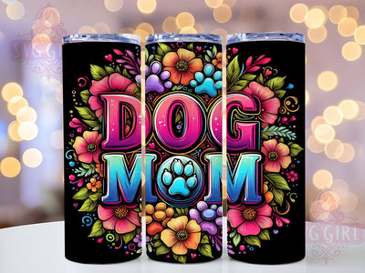 Dog Mom 20oz Tumbler Wrap Sublimation Design, Straight Tapered Tumbler Wrap, Dog Mama Tumbler Png, Instant Digital Download Sublimation SvggirlplusArt 