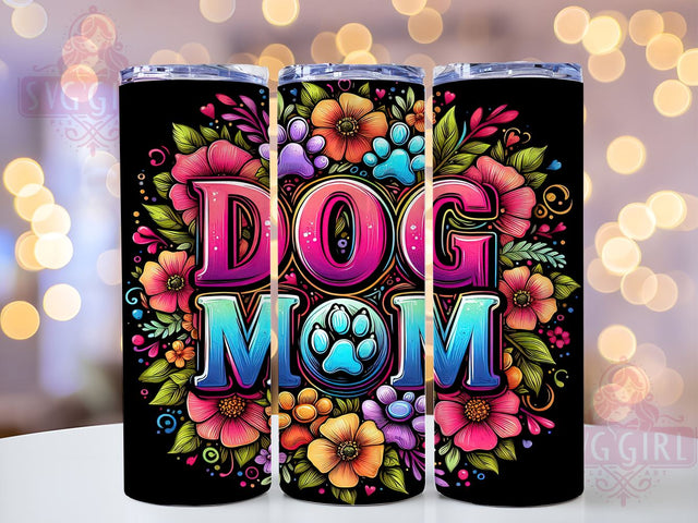Dog Mom 20oz Tumbler Wrap Sublimation Design, Straight Tapered Tumbler Wrap, Dog Mama Tumbler Png, Instant Digital Download Sublimation SvggirlplusArt 