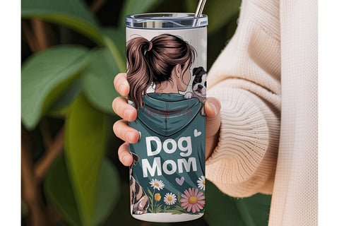 Dog Mom 20oz Tumbler Wrap Sublimation DesignSVG 