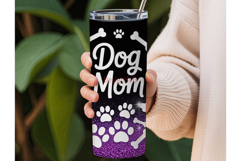 Dog Mom 20oz Tumbler Wrap Sublimation DesignSVG 