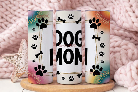 Dog Mom 20oz Tumbler Wrap Sublimation DesignSVG 