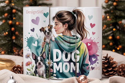 Dog Mom 20oz Tumbler Wrap Sublimation DesignSVG 