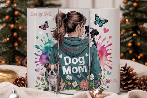 Dog Mom 20oz Tumbler Wrap Sublimation DesignSVG 