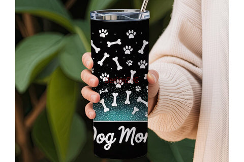 Dog Mom 20oz Tumbler Wrap Sublimation DesignSVG 