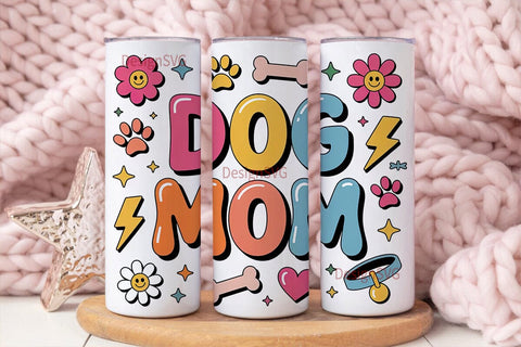 Dog Mom 20oz Tumbler Wrap Sublimation DesignSVG 