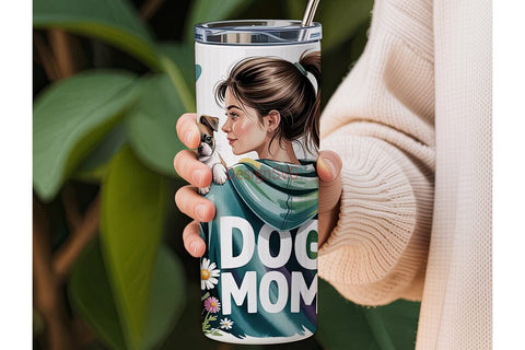 Dog Mom 20oz Tumbler Wrap Sublimation DesignSVG 