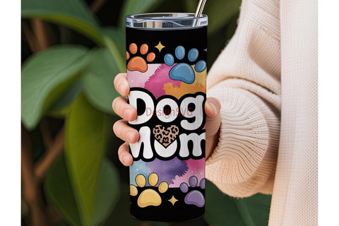 Dog Mom 20oz Tumbler Wrap Sublimation DesignSVG 