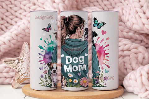 Dog Mom 20oz Tumbler Wrap Sublimation DesignSVG 