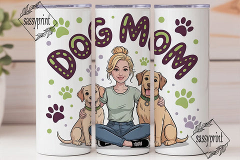 Dog Mom 20oz Tumbler Wrap Sublimation sassyprint 