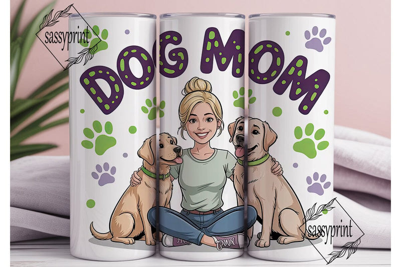Dog Mom 20oz Tumbler Wrap Sublimation sassyprint 