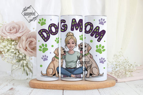 Dog Mom 20oz Tumbler Wrap Sublimation sassyprint 
