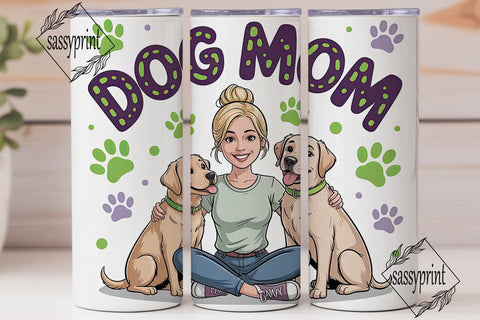 Dog Mom 20oz Tumbler Wrap Sublimation sassyprint 