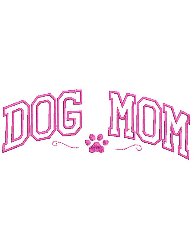 Dog Mom Applique Embroidery Design, 3 Sizes- File formats in pes,dst,jef,xxx,exp,vip,vp3, dog, puppy, dogs, animal, mom Embroidery/Applique DESIGNS AestheticdesignsE 