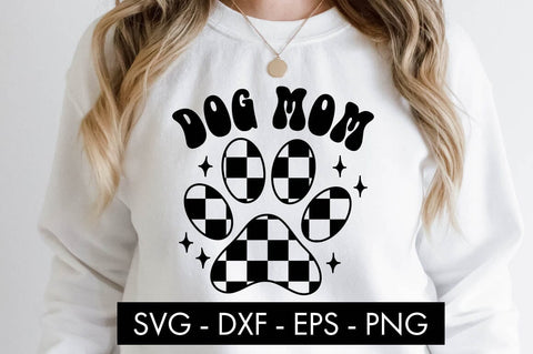 Dog Mom Checkered Paw SVG PNG Cut file SVG Freeling Design House 