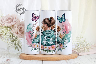 Dog Mom Floral 20oz Tumbler Wrap Sublimation sassyprint 