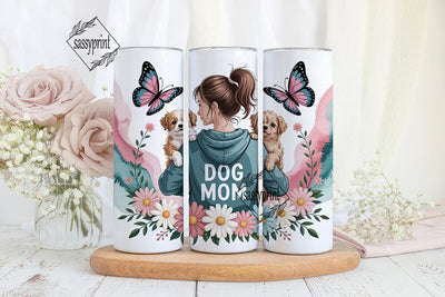 Dog Mom Floral 20oz Tumbler Wrap Sublimation sassyprint 