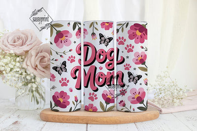Dog Mom Floral 20oz Tumbler Wrap Sublimation sassyprint 