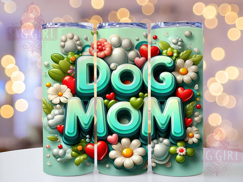 Dog Mom, Floral Dog Mama, Tumbler Wrap, 20oz Tumbler, Sublimation Design, Dog Lover Gift, Pet Mom Gift Sublimation SvggirlplusArt 