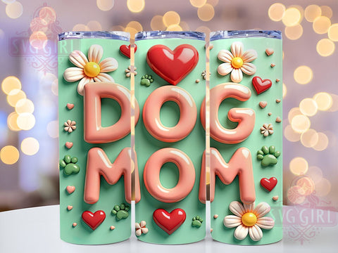 Dog Mom, Floral Dog Mama, Tumbler Wrap, 20oz Tumbler, Sublimation Design, Dog Lover Gift, Pet Mom Gift Sublimation SvggirlplusArt 