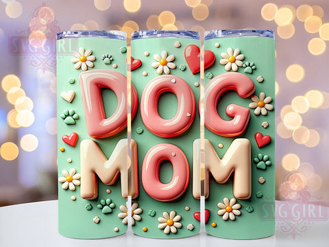 Dog Mom, Floral Dog Mama, Tumbler Wrap, 20oz Tumbler, Sublimation Design, Dog Lover Gift, Pet Mom Gift Sublimation SvggirlplusArt 