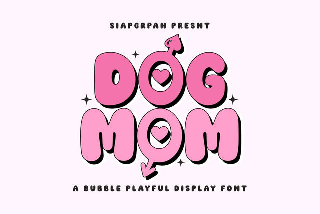 Dog Mom - Fun Bubble Font Font Masyafi Studio 