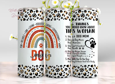 Dog Mom Gifts for Women - Stainless Steel Leopard Rainbow Tumbler, Digital Download For Tumbler Sublimation WillowSageDesign 
