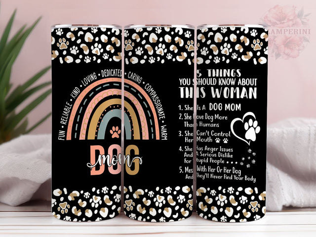 Dog Mom Gifts for Women Tumbler, Stainless Steel Leopard Rainbow 20oz Tumbler Wrap PNG, Straight & Tapered Tumbler Wrap, Instant Digital Download Sublimation Li Zamperini 