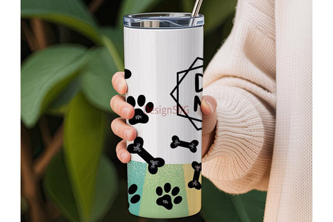 Dog Mom Glitter 20oz Tumbler Wrap Sublimation DesignSVG 