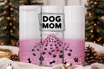 Dog Mom Glitter 20oz Tumbler Wrap Sublimation DesignSVG 