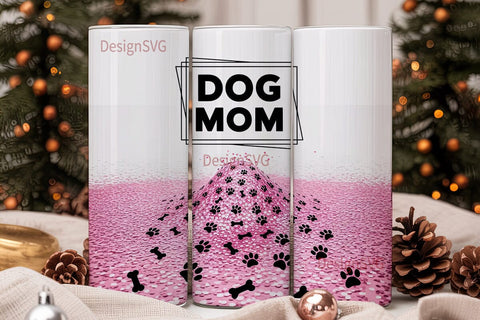 Dog Mom Glitter 20oz Tumbler Wrap Sublimation DesignSVG 