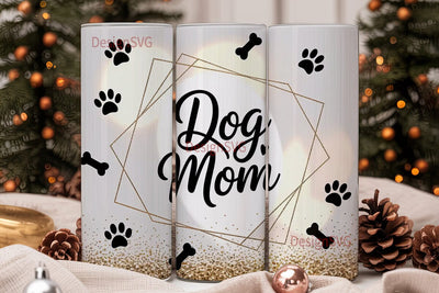Dog Mom Glitter 20oz Tumbler Wrap Sublimation DesignSVG 