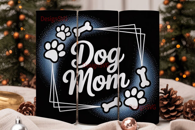 Dog Mom Glitter 20oz Tumbler Wrap Sublimation DesignSVG 