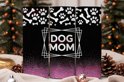 Dog Mom Glitter 20oz Tumbler Wrap Sublimation DesignSVG 