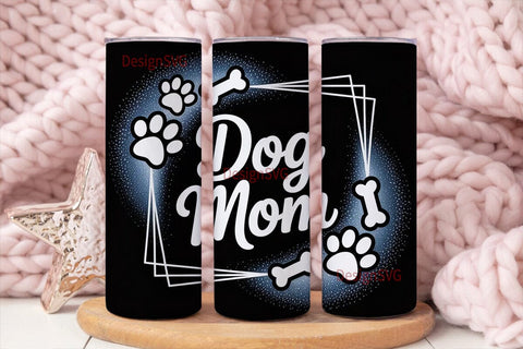 Dog Mom Glitter 20oz Tumbler Wrap Sublimation DesignSVG 